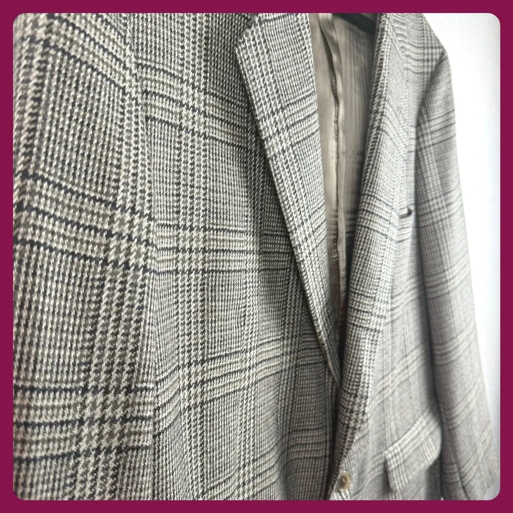 Vintage VTG Corbin Ltd Mens Tweed Plaid Blazer Jacket‎ Professional Made in USA